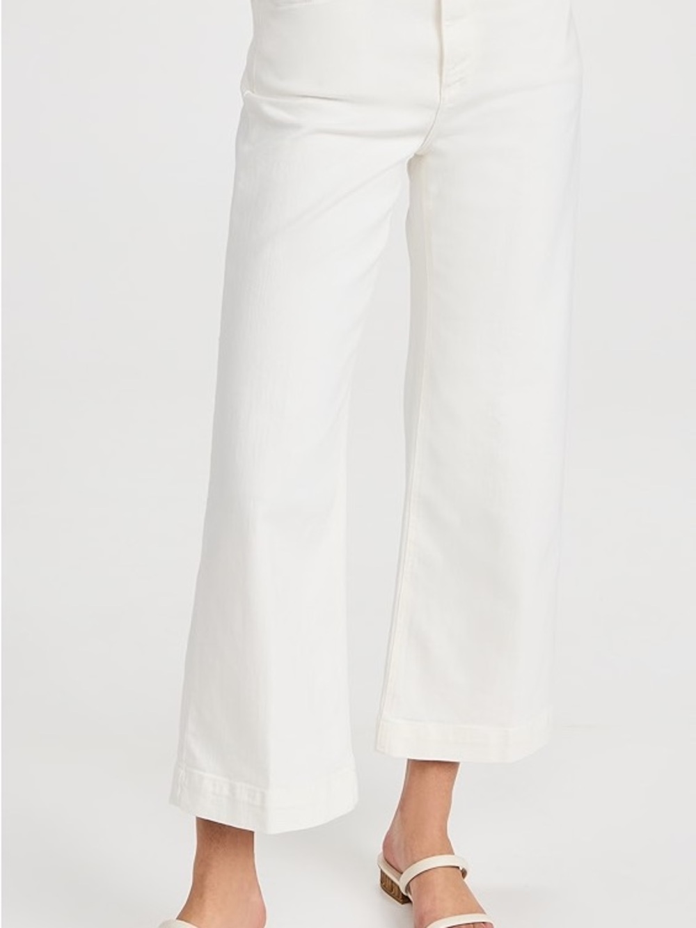 Paige White Wide-Leg Cropped Jeans